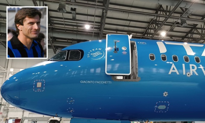 Il primo airbus A320neo di Ita Airways dedicato a Giacinto Facchetti