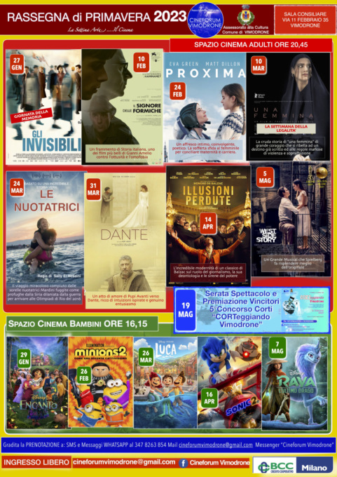 Cineforum Vimodrone, al via la rassegna di Primavera