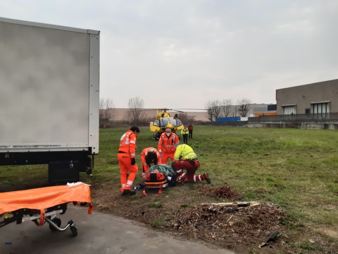 Grave infortunio sul lavoro, arriva l’elisoccorso a Pioltello