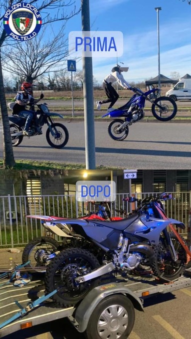 Corse e impennate in moto a Pioltello, scattano fermi e sequestri