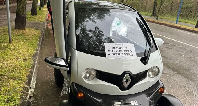Minicar elettrica senza assicurazione e revisione: scattano sequestro e multe a Brugherio