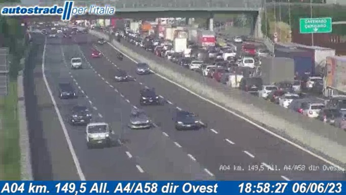 Code in autostrada per un incidente tra Cavenago e Trezzo sull’Adda