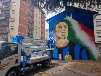 Un murale di 9 metri di Javier Zanetti: Pioltello si tinge di nerazzurro. Ecco chi lo ha realizzato