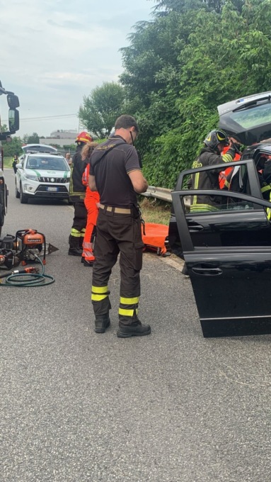 Inzago, incidente sulla ex Ss 525. Sul posto ambulanza, Vigili del Fuoco e Polizia Locale
