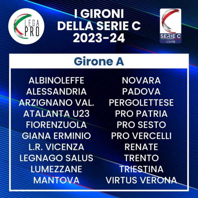 Giana, ecco il girone: si inizia il 3 settembre
