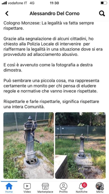 Giostraio si attacca abusivamente alla fontanella di un parchetto di Cologno, interviene la Polizia Locale