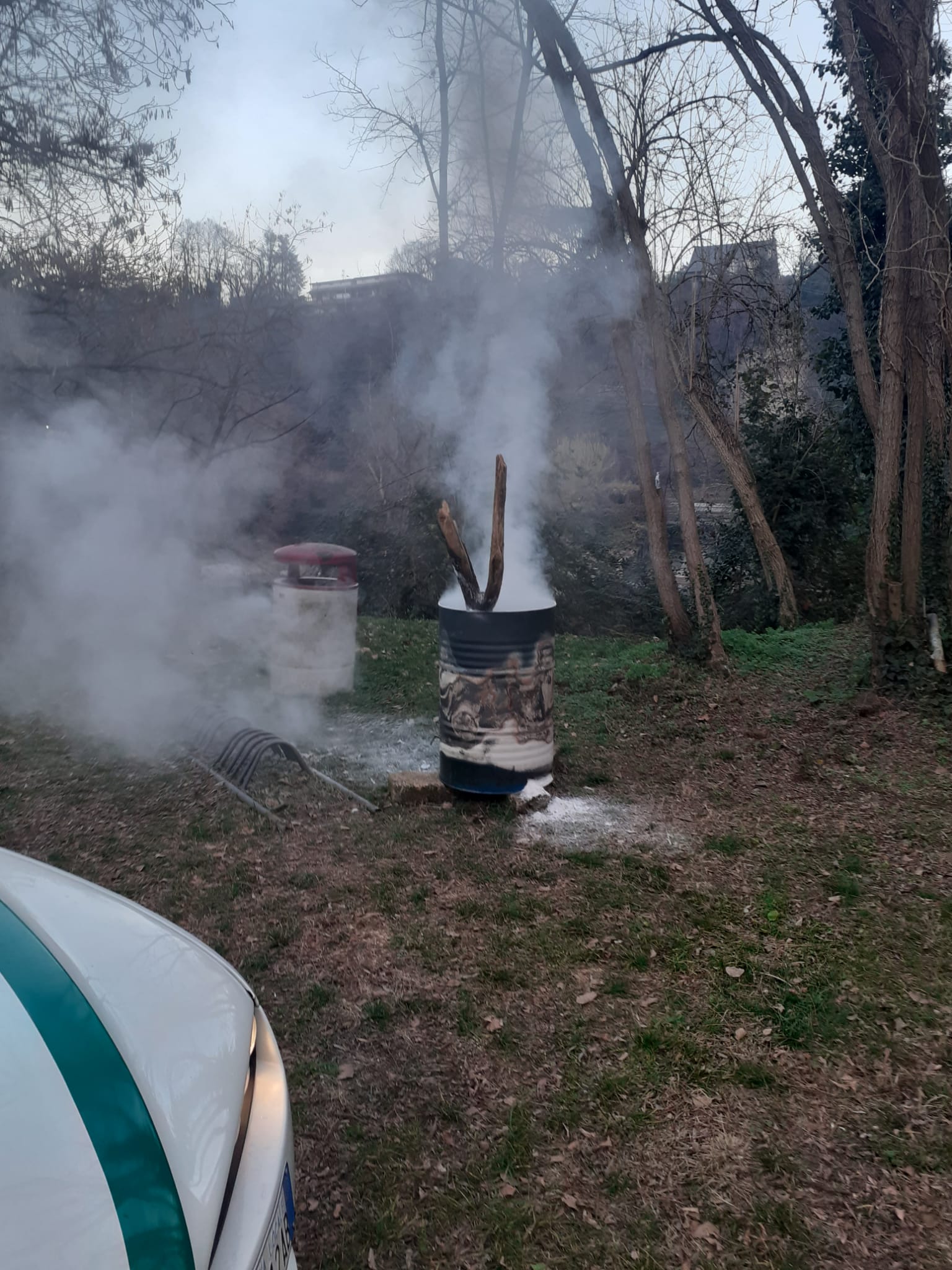 Incendio e incidente, doppio intervento della Polizia a Trezzo