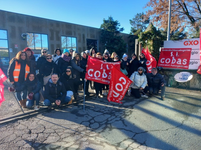 Lavoratori in sciopero alla Gxo di Caleppio di Settala