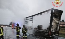 Incendio distrugge un camion sulla Provinciale, l'intervento dei Vigili del Fuoco