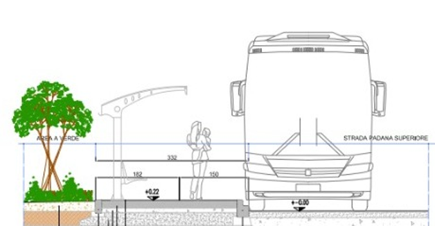 Ex Padana Superiore, arriva la nuova fermata del bus con pensilina