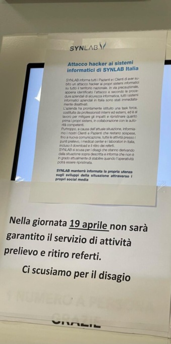 Synlab sotto attacco hacker, laboratori anche in Martesana