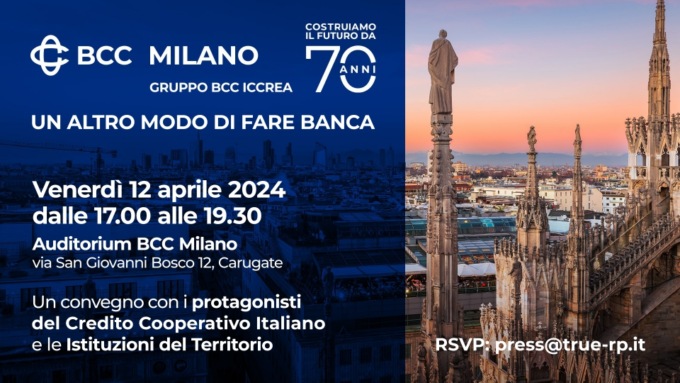 “BCC Milano, da 70 anni un altro modo di fare banca”: domani, venerdì 12 aprile, il convegno a Carugate