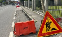 Nuova pista ciclabile in via Piave, lavori in corso a Gessate