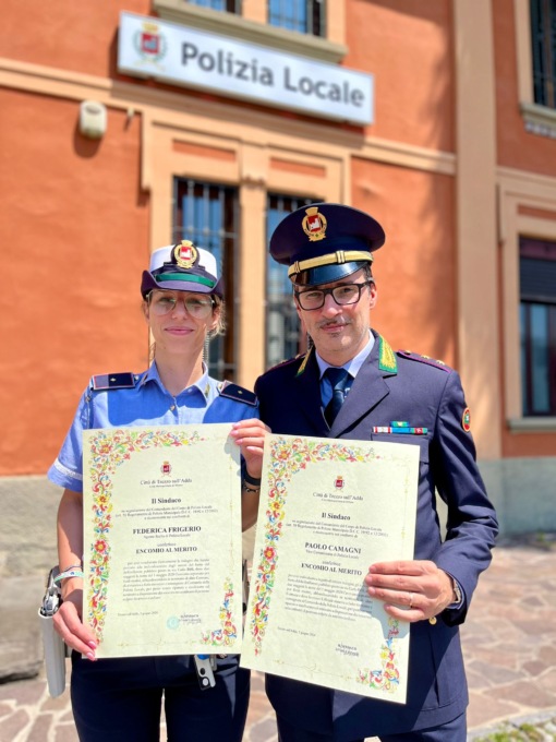 Trezzo, encomio per due agenti della Polizia Locale