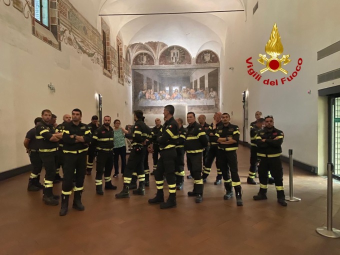 Vigili del Fuoco al Cenacolo Vinciano: come intervenire salvaguardando l’opera d’arte