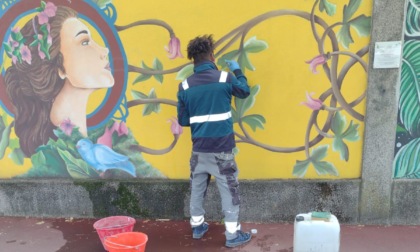 Ripulito il murale artistico finito nel mirino dei vandali