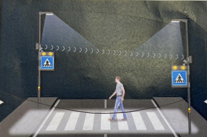 Le strisce intelligenti che si accendono al passaggio dei pedoni