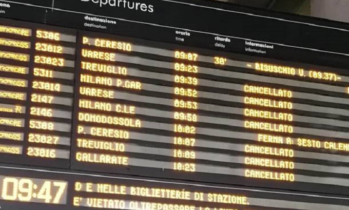 Sciopero treni nel fine settimana: nessuna fascia di garanzia