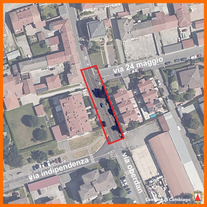Cambiago, lavori di adeguamento del marciapiede e nuovo attraversamento pedonale rialzato in via Oberdan