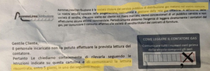 Letture dal gas Cogeser avverte i cittadini: occhio a comunicare dati personali