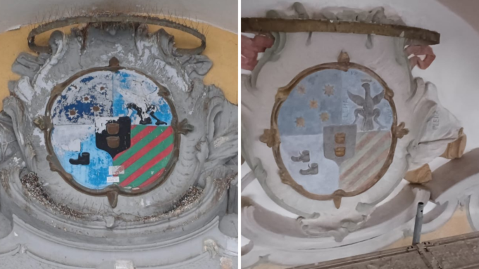Lo stemma di Villa Opizzoni torna al suo antico splendore