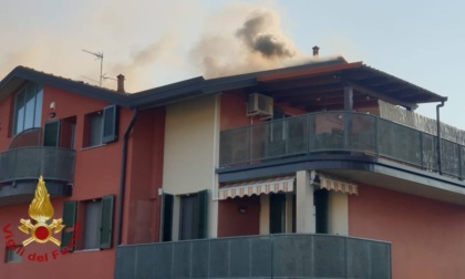 Brembate, incendio in via Tiepolo