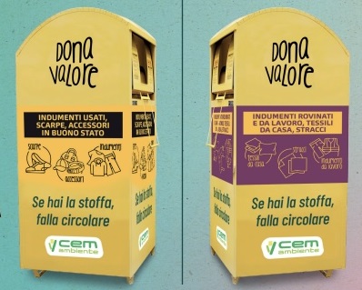 Contenitori per la raccolta degli indumenti di Cem: a breve sbarcano in Martesana