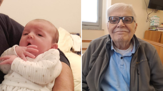 Bisnonno e pronipote insieme: a dividerli esattamente 100 anni!
