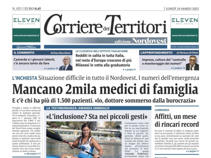 Il nuovo Corriere dei Territori nelle edicole del Nord Ovest, l’inchiesta sui medici di famiglia