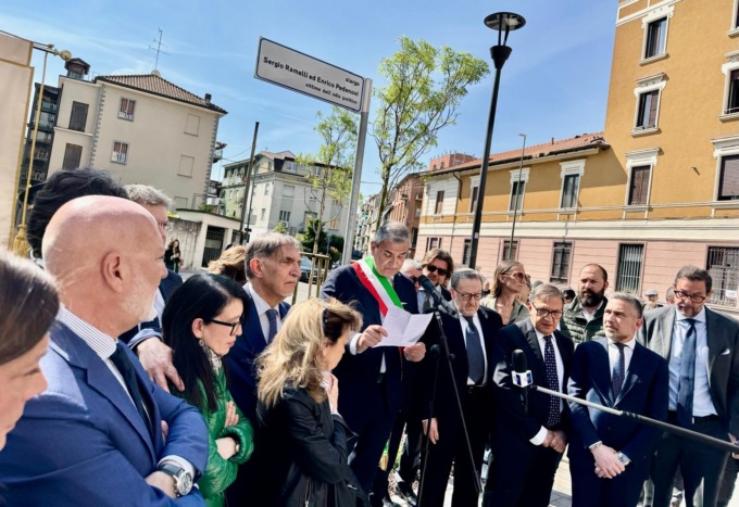 Ignazio La Russa all’inaugurazione dello slargo dedicato a Ramelli e Pedenovi