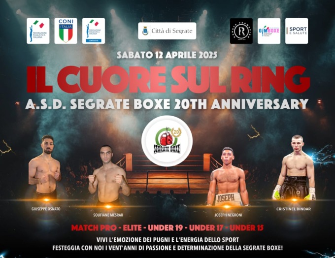La Segrate Boxe celebra i suoi vent’anni con “Il cuore sul ring”