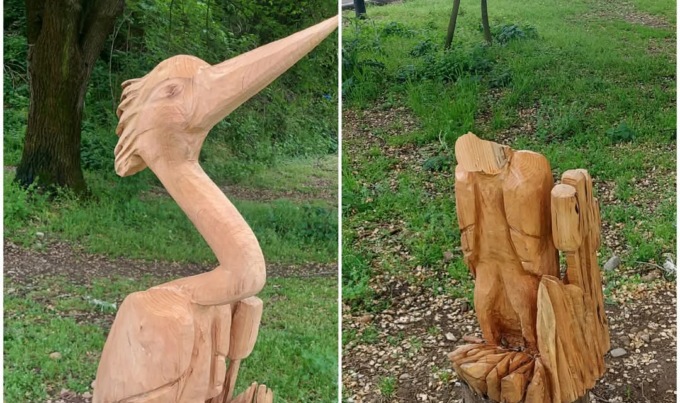 Vandalizzato l’airone realizzato con il legno degli alberi abbattuti dal maltempo
