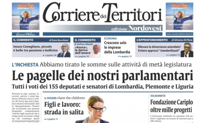 Con il Corriere dei Territori in edicola le pagelle dei parlamentari del Nord Ovest