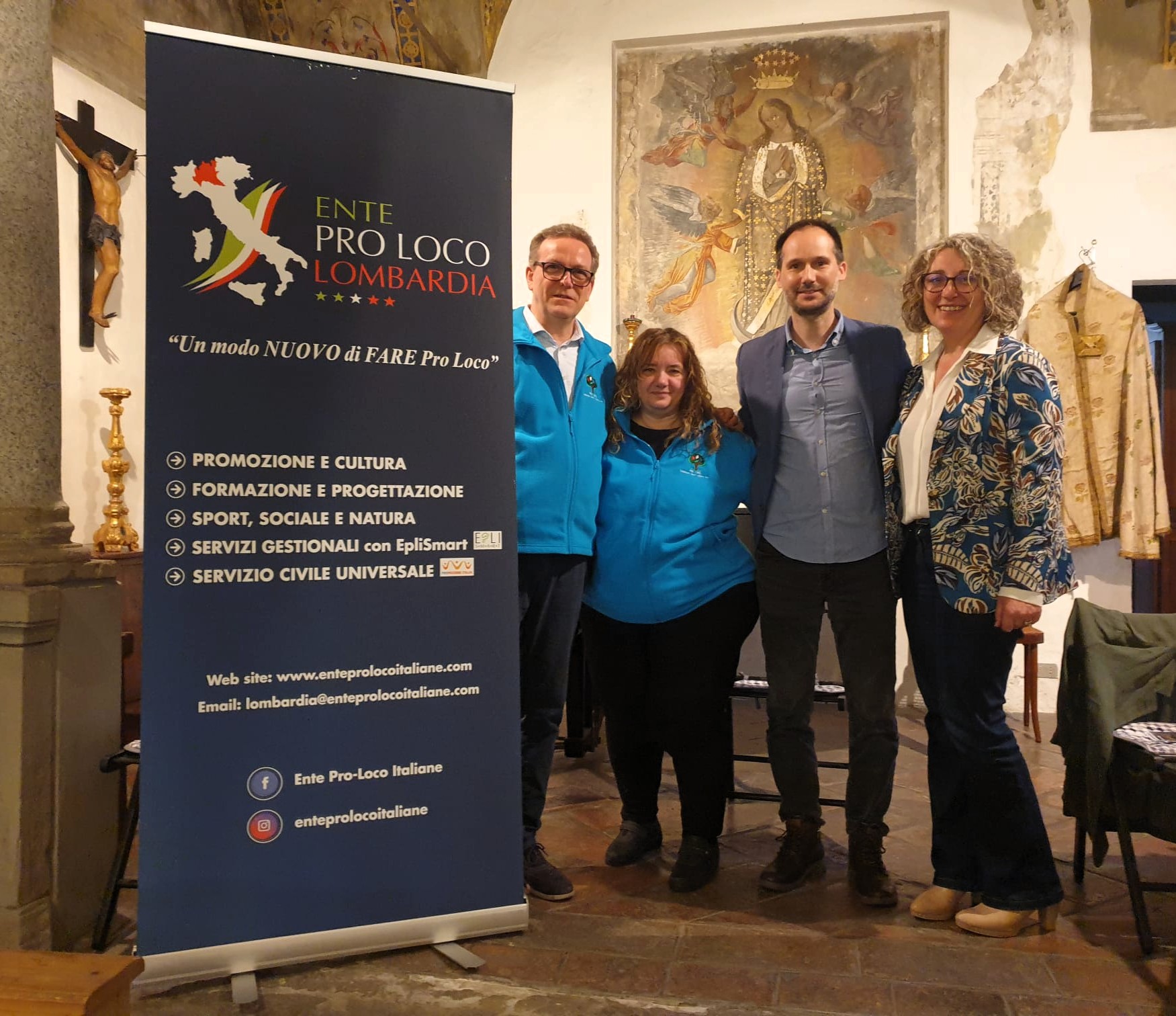 Organizzatori dell'evento, da sinistra Marco Vazzoler, Assunta Cretella, Francesco Cau, Caterina Franco