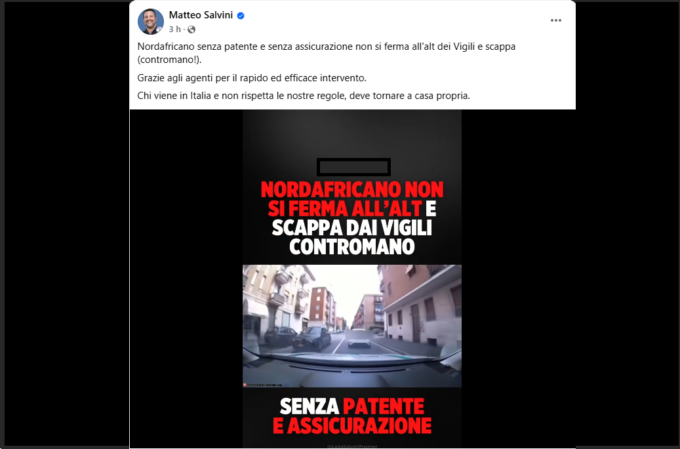 Anche il ministro Salvini si complimenta con la Polizia di Pioltello