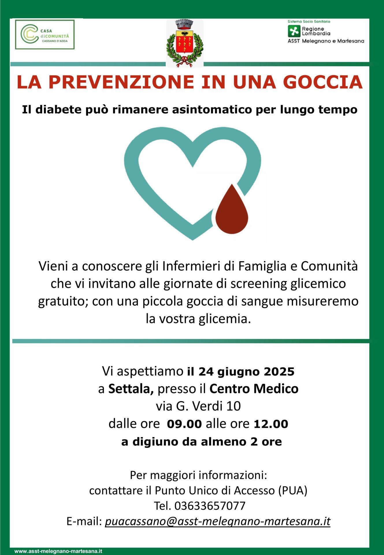screening glicemico Settala