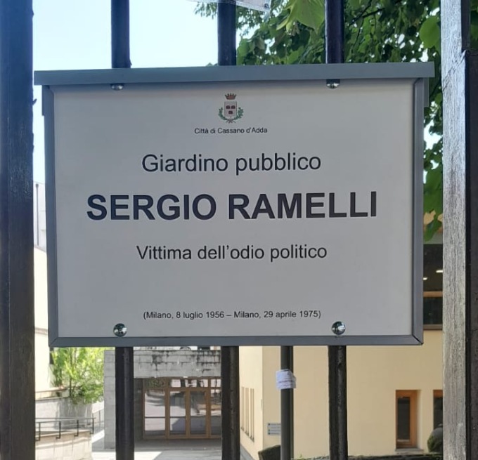 Riposizionata la targa dedicata a Sergio Ramelli che era stata rubata