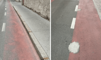 Asfalto scolorito e paletti divelti: la riqualificazione di via Battisti non convince