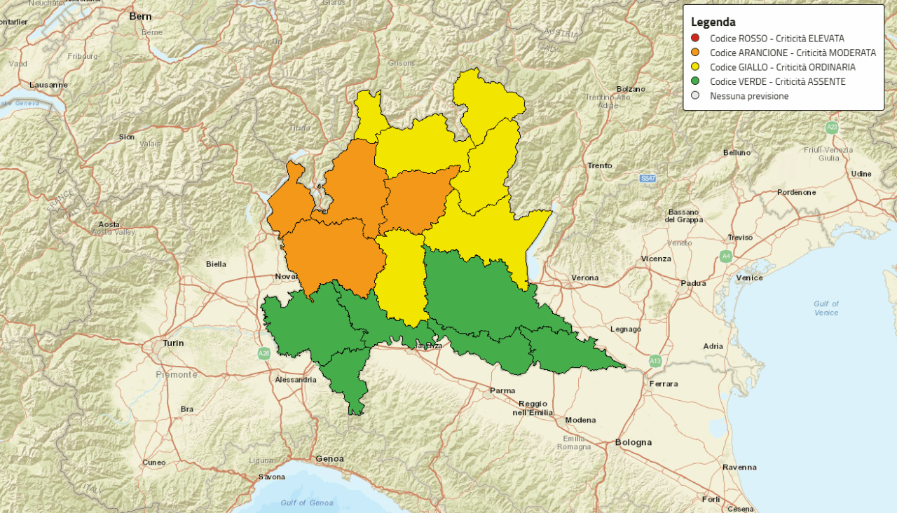 Torna il maltempo: nuova allerta meteo in Lombardia