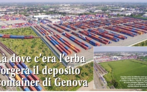 Container al posto dei campi nel Parco agricolo Sud Milano