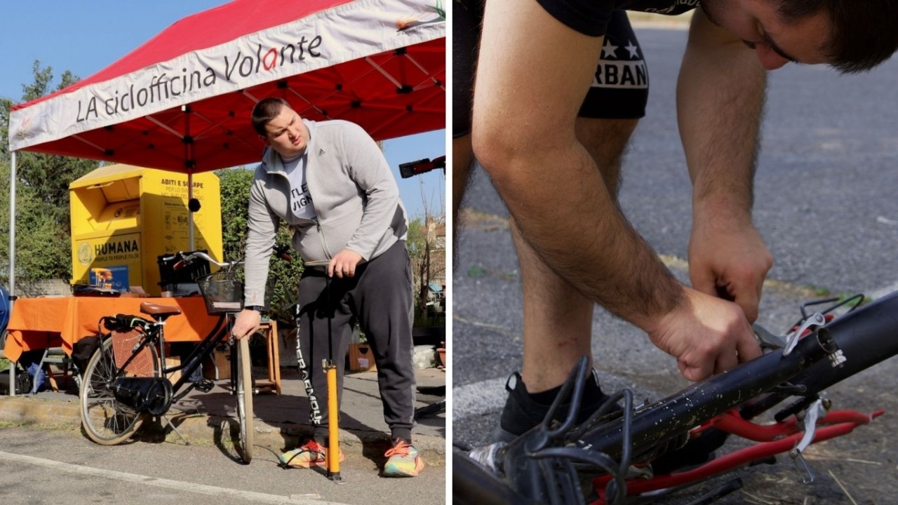 La Ciclofficina Volante “atterra” anche a Gorgonzola con il servizio della Cooperativa Il Germoglio