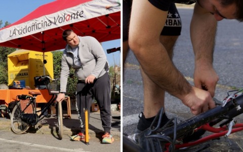 La Ciclofficina Volante “atterra” anche a Gorgonzola con il servizio della Cooperativa Il Germoglio