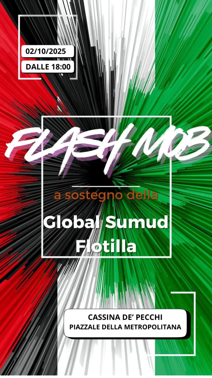 Protesta a Cassina de’ Pecchi contro il blocco della Global sumud flotilla