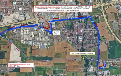 Controlli sul ponte della Sp13 sul Molgora: senso unico verso Melzo e disagi alla circolazione