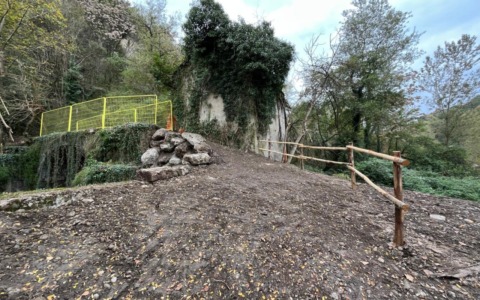 Aperta la passerella di bypass della frana lungo l’alzaia dell’Adda