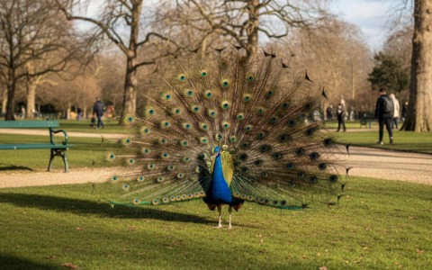 Un pavone a passeggio in città: recuperato dalla Polizia Locale e affidato a un rifugio