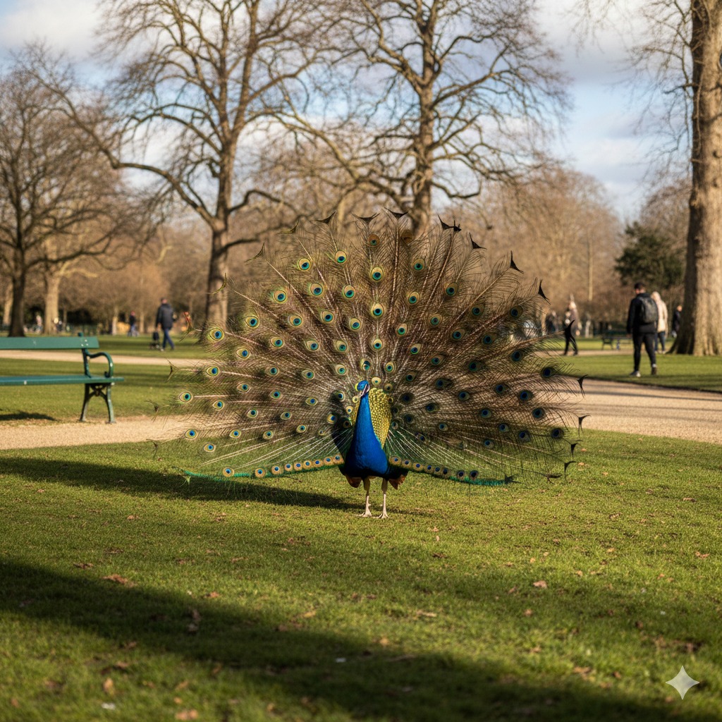 Un pavone a passeggio in città: recuperato dalla Polizia Locale e affidato a un rifugio
