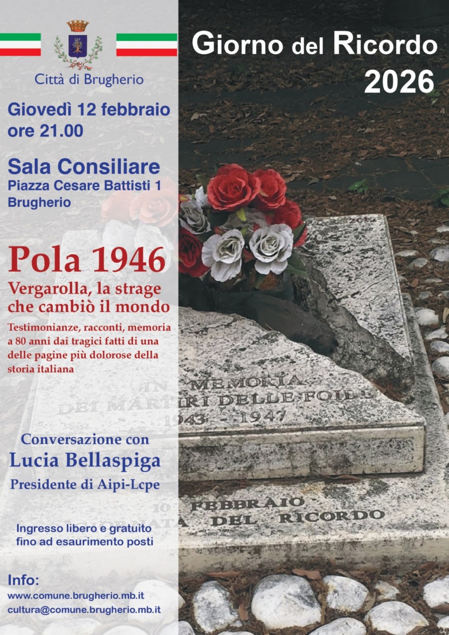 Per il Giorno del ricordo a Brugherio si parla di “Pola 1946. Vergarolla, la strage che cambiò il mondo”