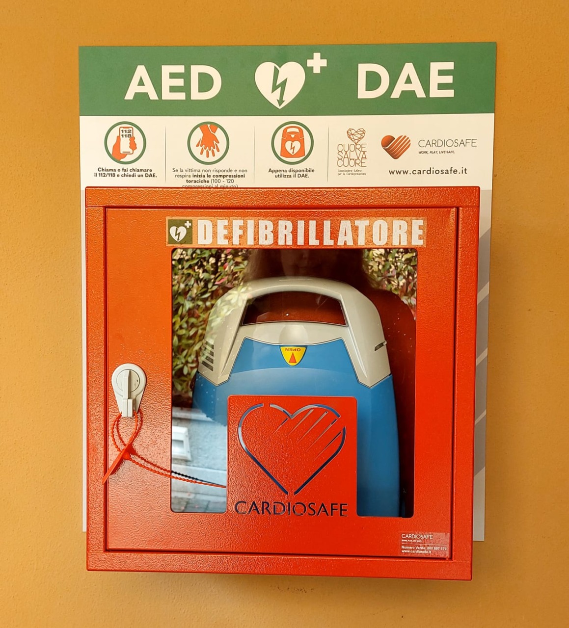 Installazione del defibrillatore nel condominio a San Bovio