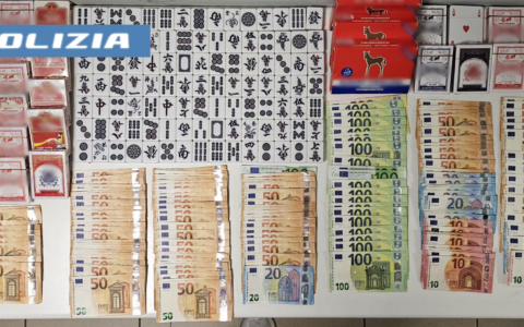 Bisca clandestina frequentata da cinesi smantellata dalla Polizia